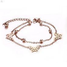 Valentines Gift Stainless Steel IP Rose Gold Plated Charm Butterfly Bracelet